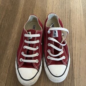 Converse Red Low Top Canvas Sneakers